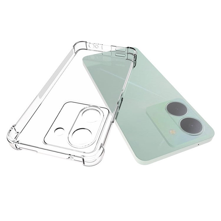 For vivo Y78 5G Anti-Slip Phone TPU Case Shockproof Transparent Cell Phone Cover