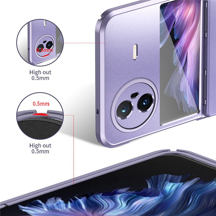 For vivo X Flip Electroplating PC Phone Case Anti-Fall Matte Cover - Purple