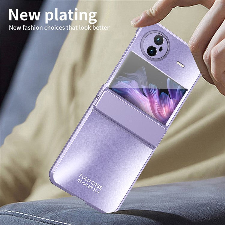 For vivo X Flip Electroplating PC Phone Case Anti-Fall Matte Cover - Purple