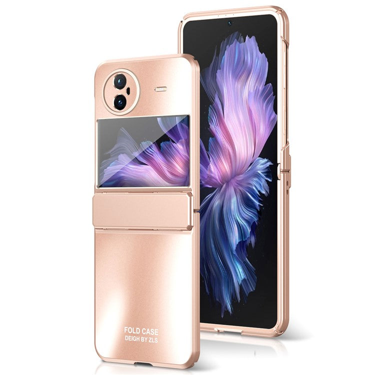 For vivo X Flip Electroplating PC Phone Case Anti-Fall Matte Cover - Rose Gold