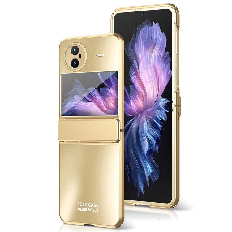 For vivo X Flip Electroplating PC Phone Case Anti-Fall Matte Cover - Gold