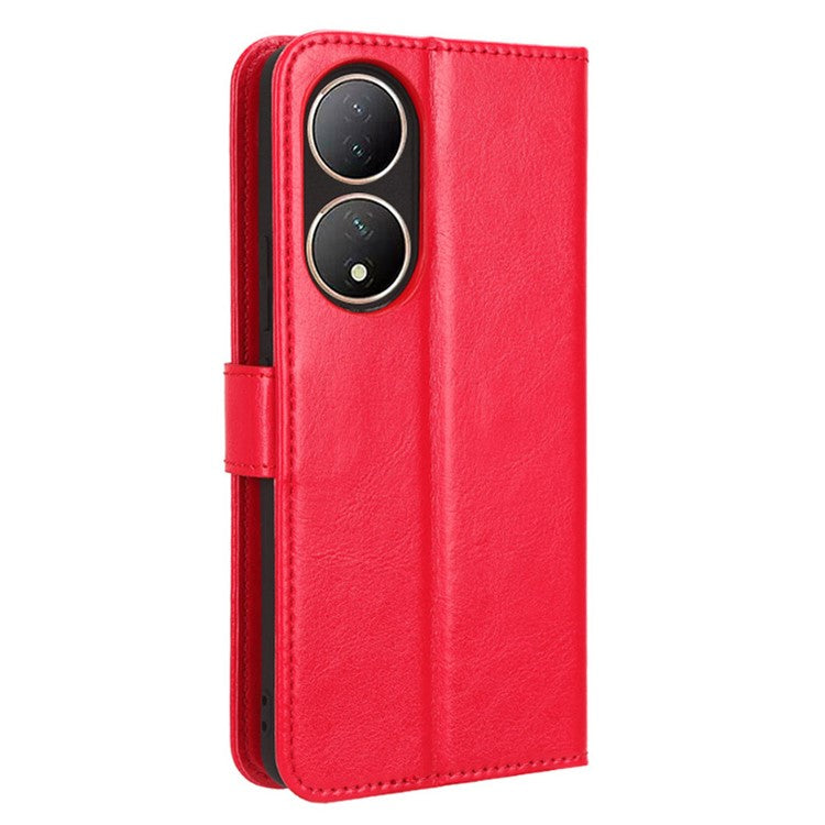 For vivo Y100 5G / T2 5G Crazy Horse Texture PU Leather Wallet Case Phone Cover with Stand - Red