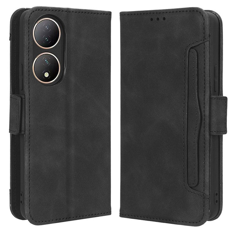 For vivo Y100 5G / T2 5G Multiple Card Slots Drop-proof PU Leather Phone Case Stand Wallet Cover - Black