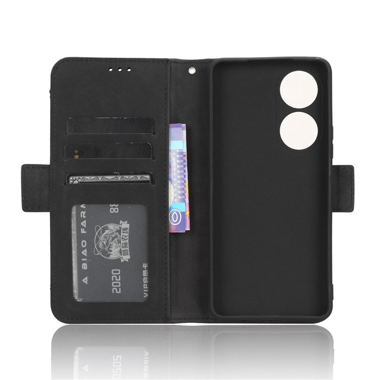 For vivo Y100 5G / T2 5G Multiple Card Slots Drop-proof PU Leather Phone Case Stand Wallet Cover - Black