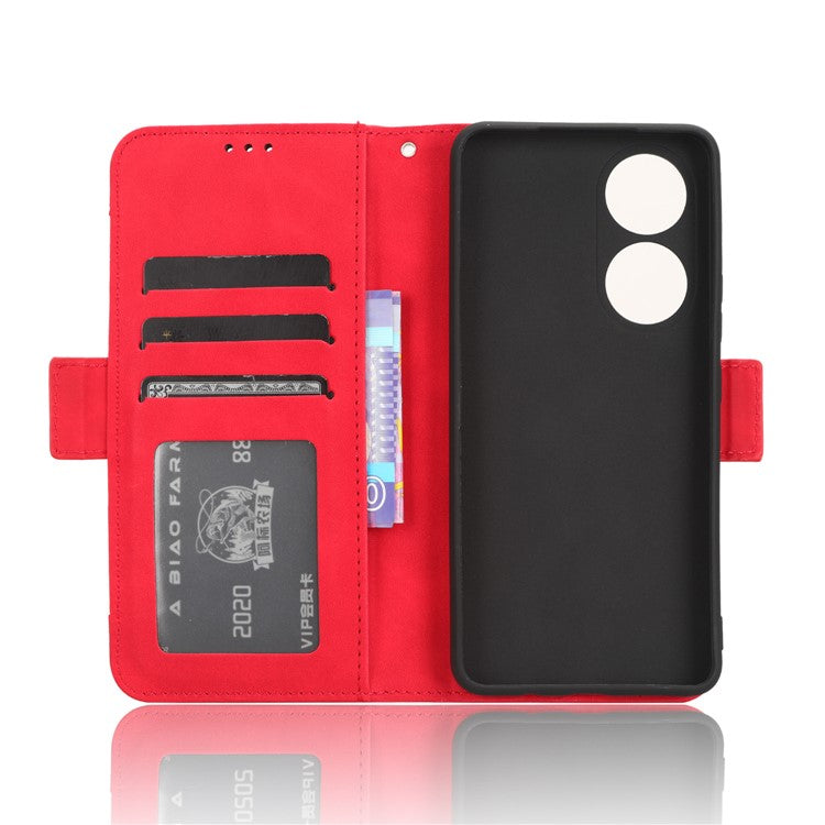 For vivo Y100 5G / T2 5G Multiple Card Slots Drop-proof PU Leather Phone Case Stand Wallet Cover - Red