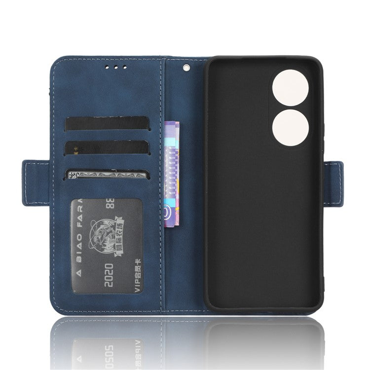 For vivo Y100 5G / T2 5G Multiple Card Slots Drop-proof PU Leather Phone Case Stand Wallet Cover - Blue