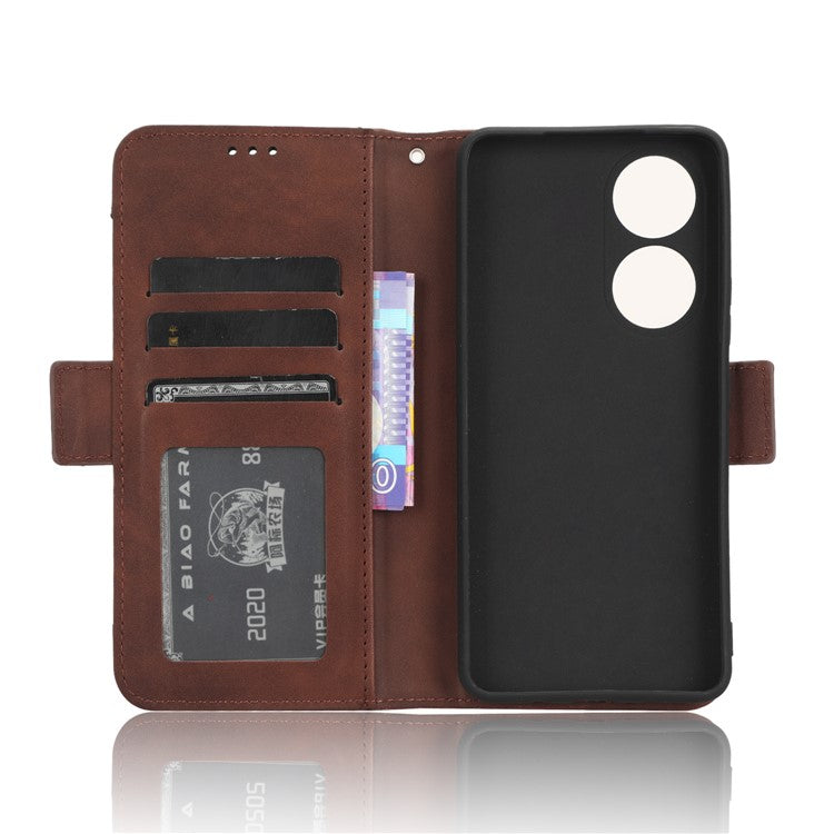 For vivo Y100 5G / T2 5G Multiple Card Slots Drop-proof PU Leather Phone Case Stand Wallet Cover - Brown