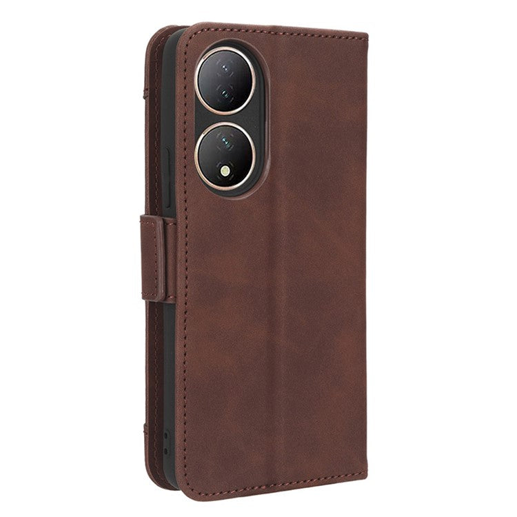 For vivo Y100 5G / T2 5G Multiple Card Slots Drop-proof PU Leather Phone Case Stand Wallet Cover - Brown