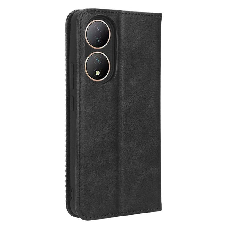 For vivo Y100 5G / T2 5G Magnetic Closing PU Leather Anti-drop Case Stand Wallet Phone Cover - Black