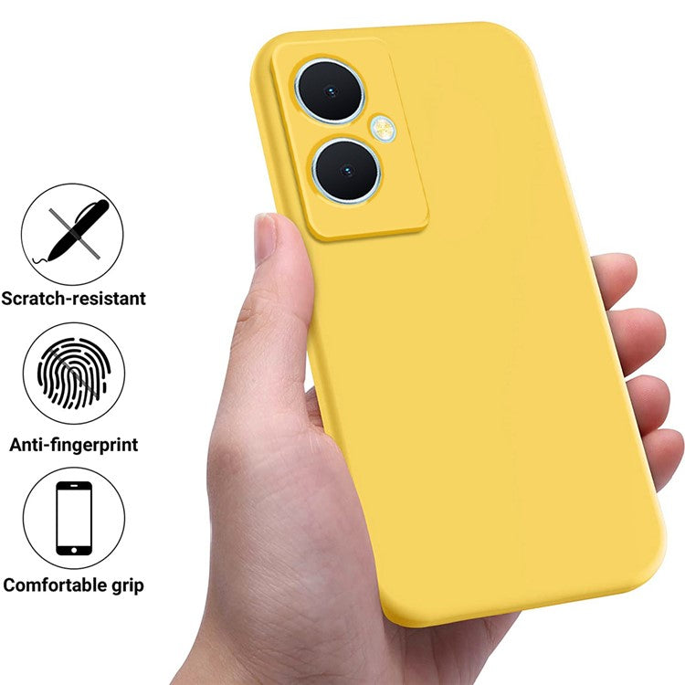 For vivo Y78+ 5G Soft Lining Anti-drop Cover Liquid Silicone Flexible Phone Case - Yellow