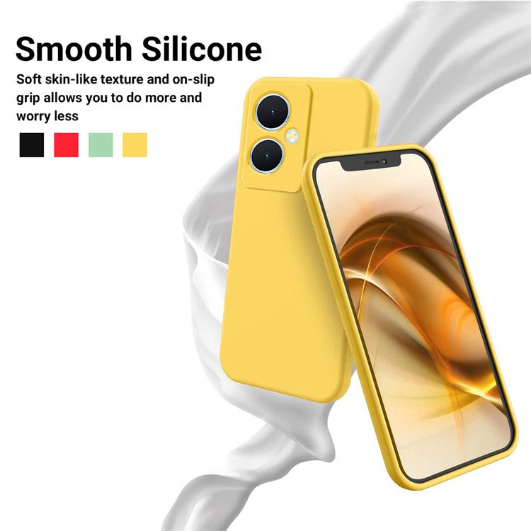 For vivo Y78+ 5G Soft Lining Anti-drop Cover Liquid Silicone Flexible Phone Case - Yellow