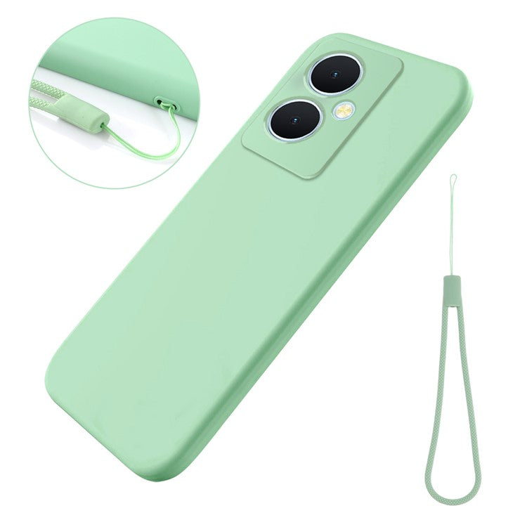 For vivo Y78+ 5G Soft Lining Anti-drop Cover Liquid Silicone Flexible Phone Case - Green