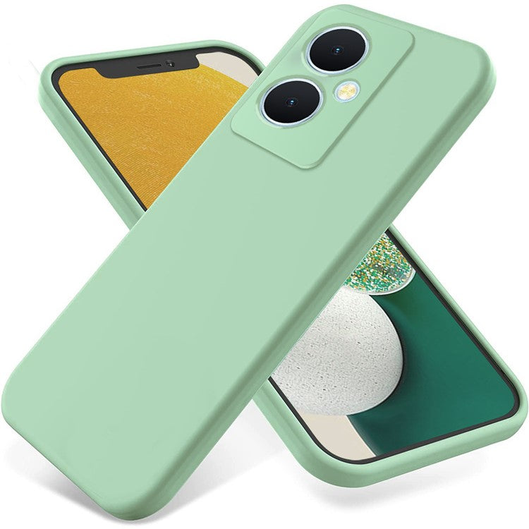 For vivo Y78+ 5G Soft Lining Anti-drop Cover Liquid Silicone Flexible Phone Case - Green