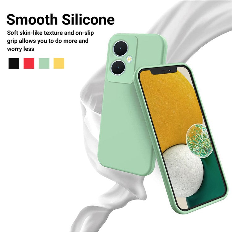 For vivo Y78+ 5G Soft Lining Anti-drop Cover Liquid Silicone Flexible Phone Case - Green