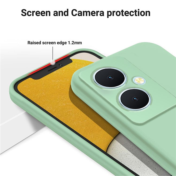 For vivo Y78+ 5G Soft Lining Anti-drop Cover Liquid Silicone Flexible Phone Case - Green