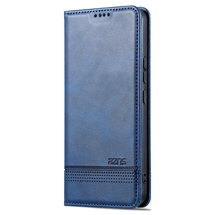 AZNS For vivo Y02A 4G / Y02 4G / Y11 (2023) PU Leather Phone Case Wallet Stand Anti-scratch Cover - Blue