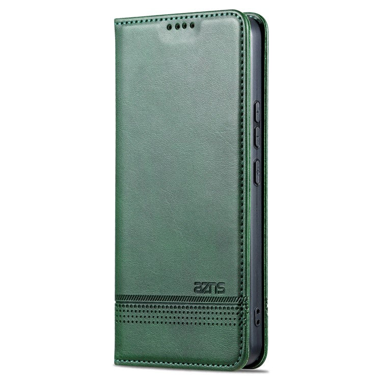 AZNS For vivo Y02A 4G / Y02 4G / Y11 (2023) PU Leather Phone Case Wallet Stand Anti-scratch Cover - Green