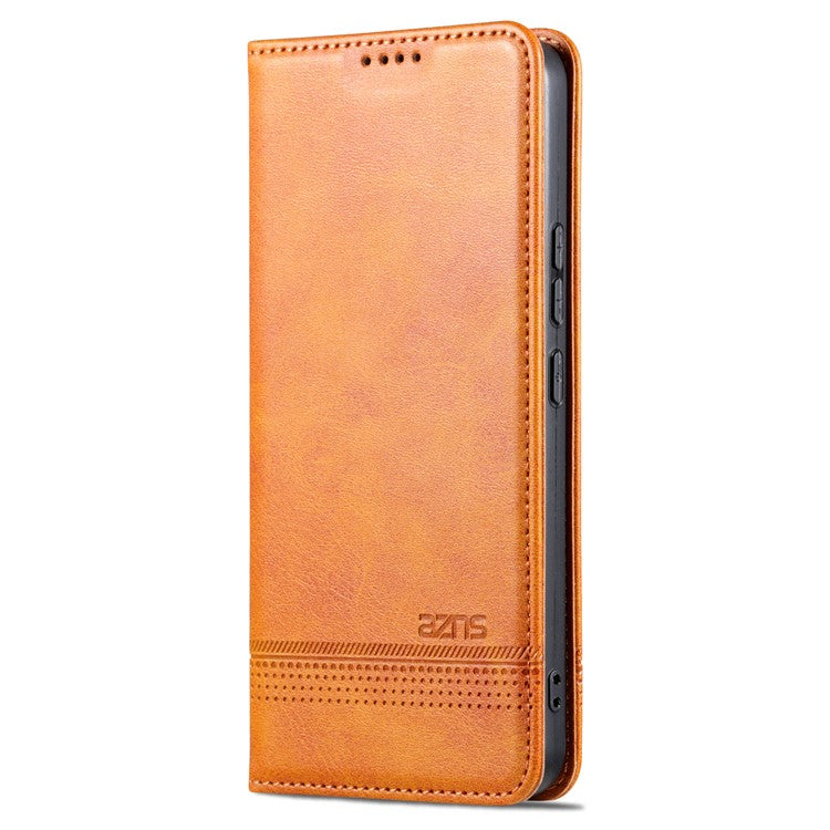 AZNS For vivo Y02A 4G / Y02 4G / Y11 (2023) PU Leather Phone Case Wallet Stand Anti-scratch Cover - Brown