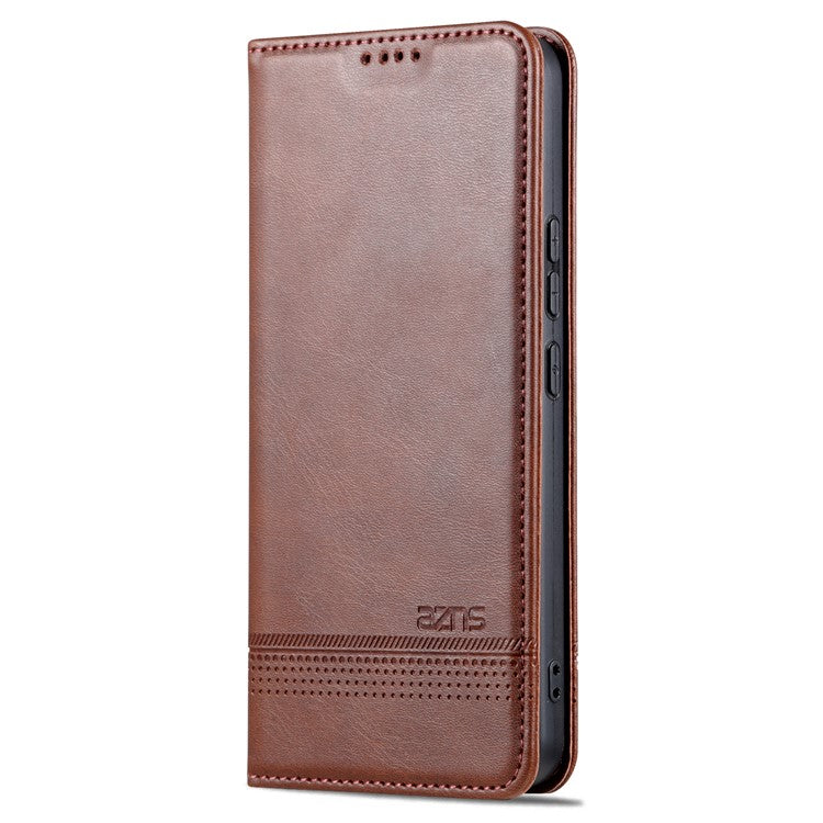 AZNS For vivo Y02A 4G / Y02 4G / Y11 (2023) PU Leather Phone Case Wallet Stand Anti-scratch Cover - Coffee