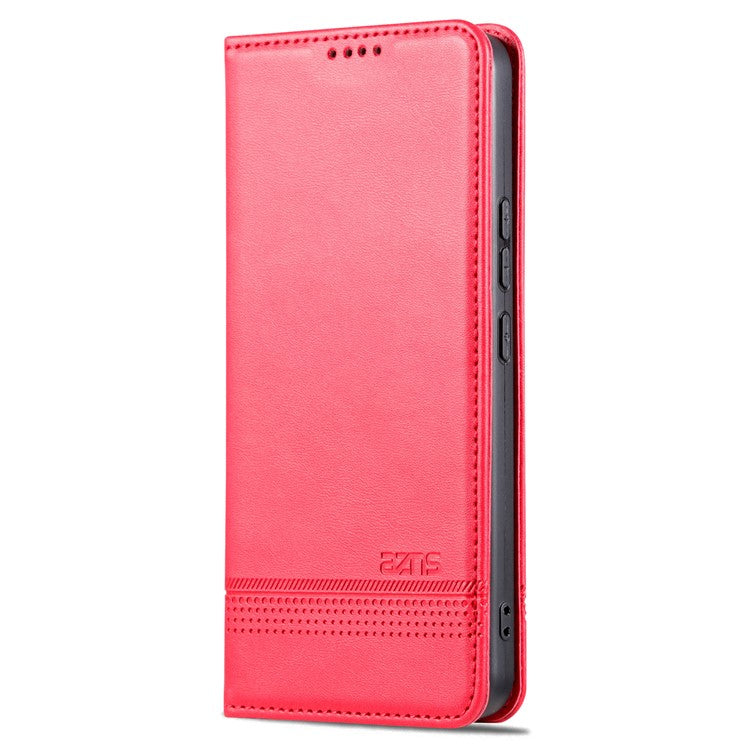 AZNS For vivo Y02A 4G / Y02 4G / Y11 (2023) PU Leather Phone Case Wallet Stand Anti-scratch Cover - Red