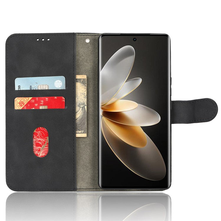 For vivo S16 / S16 Pro / V27 5G / V27 Pro 5G PU Leather Cover Wallet Flip Stand Skin-touch Cell Phone Case - Black