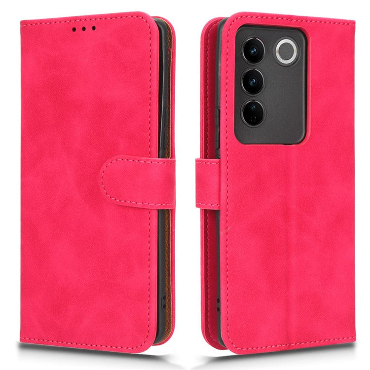 For vivo S16 / S16 Pro / V27 5G / V27 Pro 5G PU Leather Cover Wallet Flip Stand Skin-touch Cell Phone Case - Rose