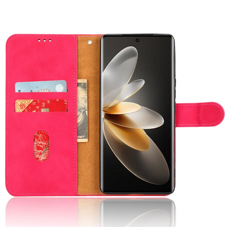 For vivo S16 / S16 Pro / V27 5G / V27 Pro 5G PU Leather Cover Wallet Flip Stand Skin-touch Cell Phone Case - Rose