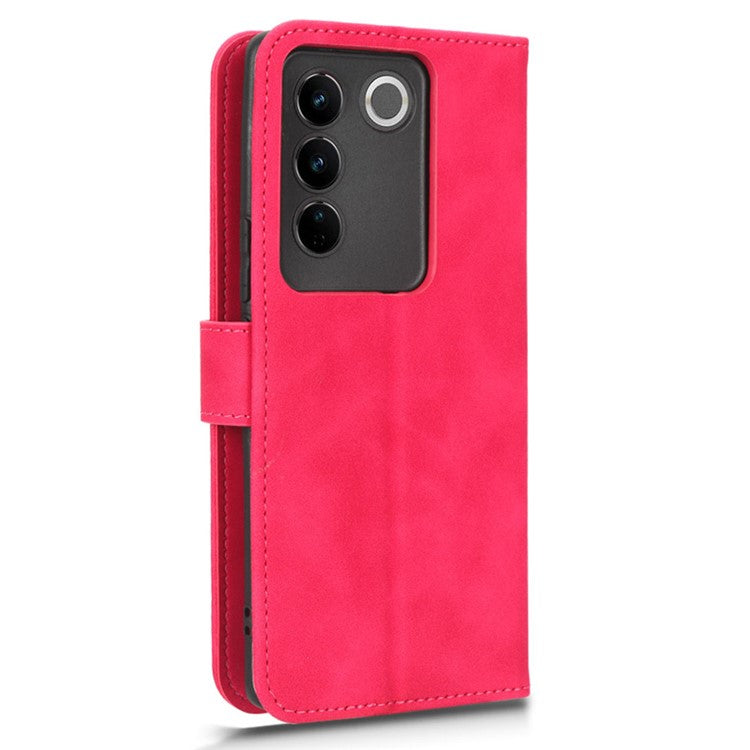 For vivo S16 / S16 Pro / V27 5G / V27 Pro 5G PU Leather Cover Wallet Flip Stand Skin-touch Cell Phone Case - Rose