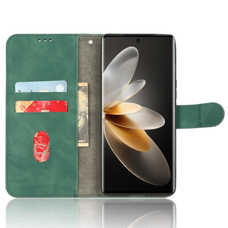 For vivo S16 / S16 Pro / V27 5G / V27 Pro 5G PU Leather Cover Wallet Flip Stand Skin-touch Cell Phone Case - Green