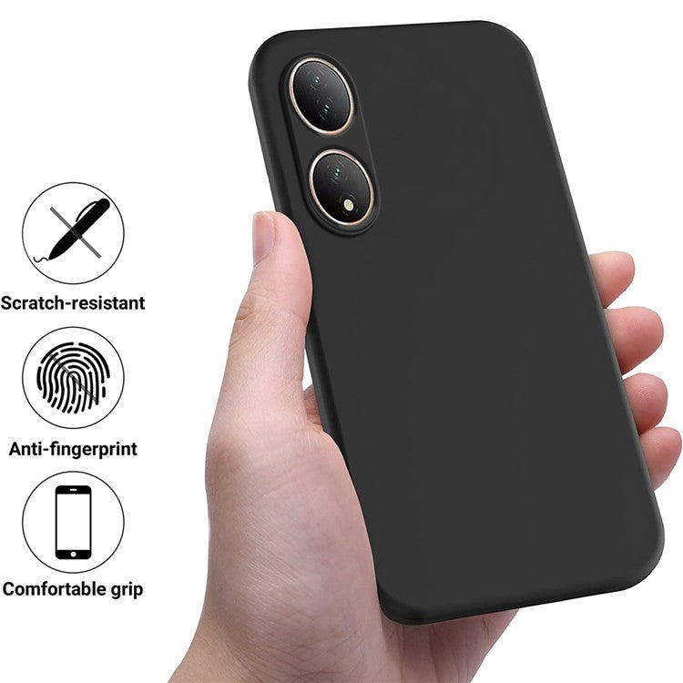 For vivo T2 5G / Y100 5G Phone Shell Soft Lining Liquid Silicone Phone Case Drop Protection Cover - Black