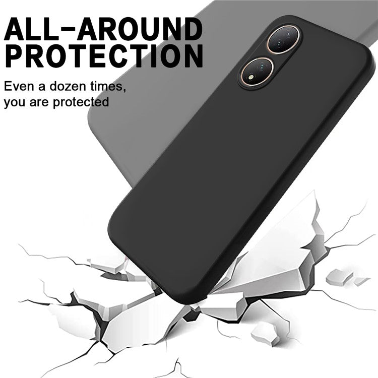 For vivo T2 5G / Y100 5G Phone Shell Soft Lining Liquid Silicone Phone Case Drop Protection Cover - Black