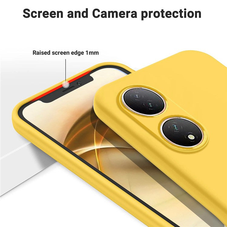 For vivo T2 5G / Y100 5G Phone Shell Soft Lining Liquid Silicone Phone Case Drop Protection Cover - Yellow