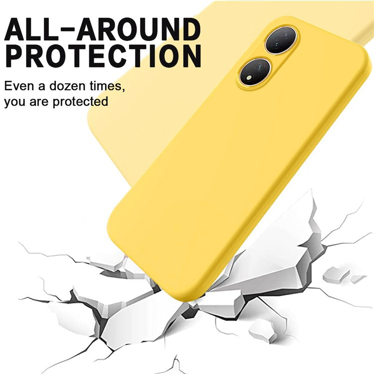 For vivo T2 5G / Y100 5G Phone Shell Soft Lining Liquid Silicone Phone Case Drop Protection Cover - Yellow