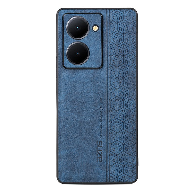 AZNS For vivo Y78 5G Cell Phone Case PU Leather+TPU Imprinted Anti-Scratch Phone Cover - Blue