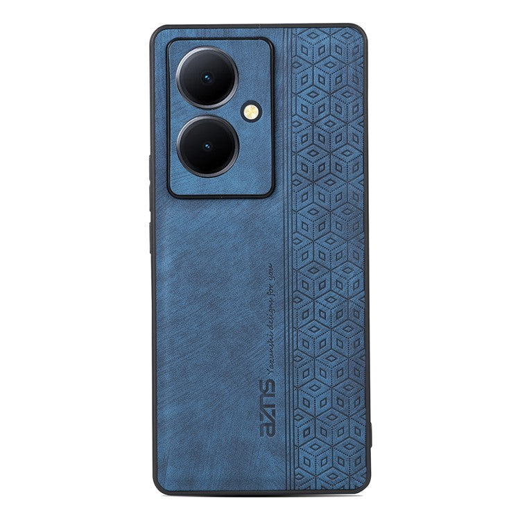 AZNS Mobile Phone Case for vivo Y78+ 5G , Shockproof PU Leather+TPU Imprinted Pattern Phone Cover - Blue