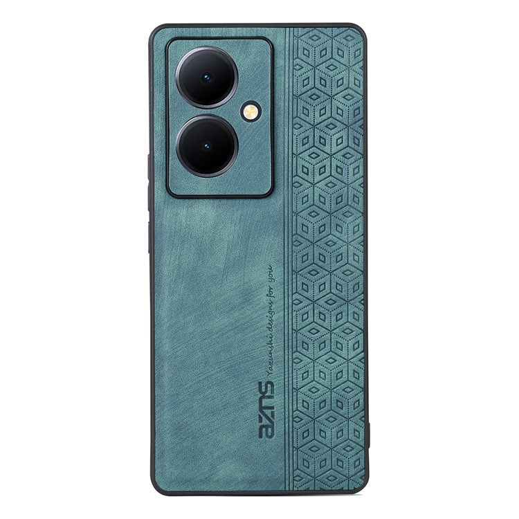 AZNS Mobile Phone Case for vivo Y78+ 5G , Shockproof PU Leather+TPU Imprinted Pattern Phone Cover - Green