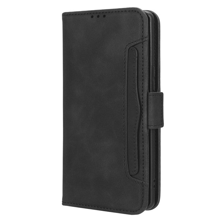 For vivo S17e 5G PU Leather Wallet Multiple Card Slots Folio Flip Case Stand Phone Cover - Black