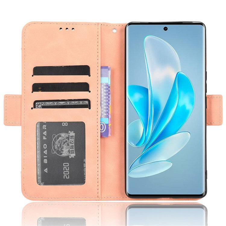 For vivo S17e 5G PU Leather Wallet Multiple Card Slots Folio Flip Case Stand Phone Cover - Pink