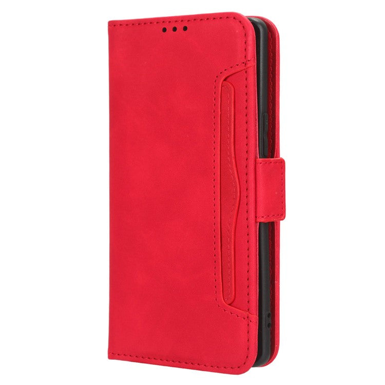 For vivo S17e 5G PU Leather Wallet Multiple Card Slots Folio Flip Case Stand Phone Cover - Red