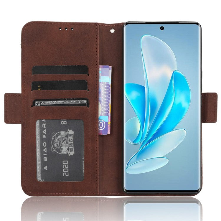 For vivo S17e 5G PU Leather Wallet Multiple Card Slots Folio Flip Case Stand Phone Cover - Brown