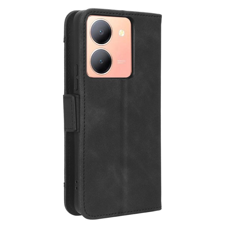 For vivo Y36 4G (Global) / Y36 5G (Global) / Y78 5G (China) / Y78m 5G / Y27 5G / Y27s 4G / Y77t 5G / Y78 5G Multiple Card Slots Leather Case - Black