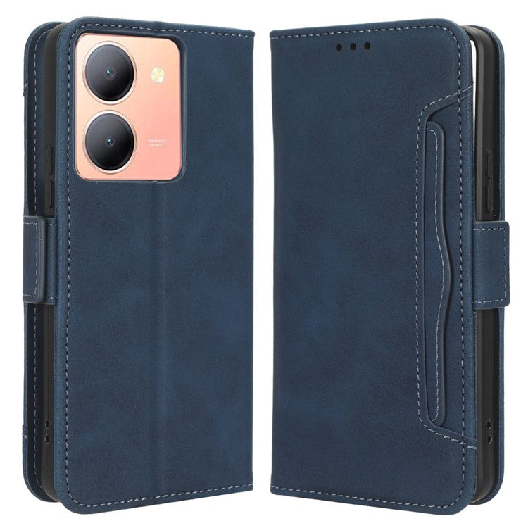 For vivo Y36 4G (Global) / Y36 5G (Global) / Y78 5G (China) / Y78m 5G / Y27 5G / Y27s 4G / Y77t 5G / Y78 5G Multiple Card Slots Leather Case - Blue