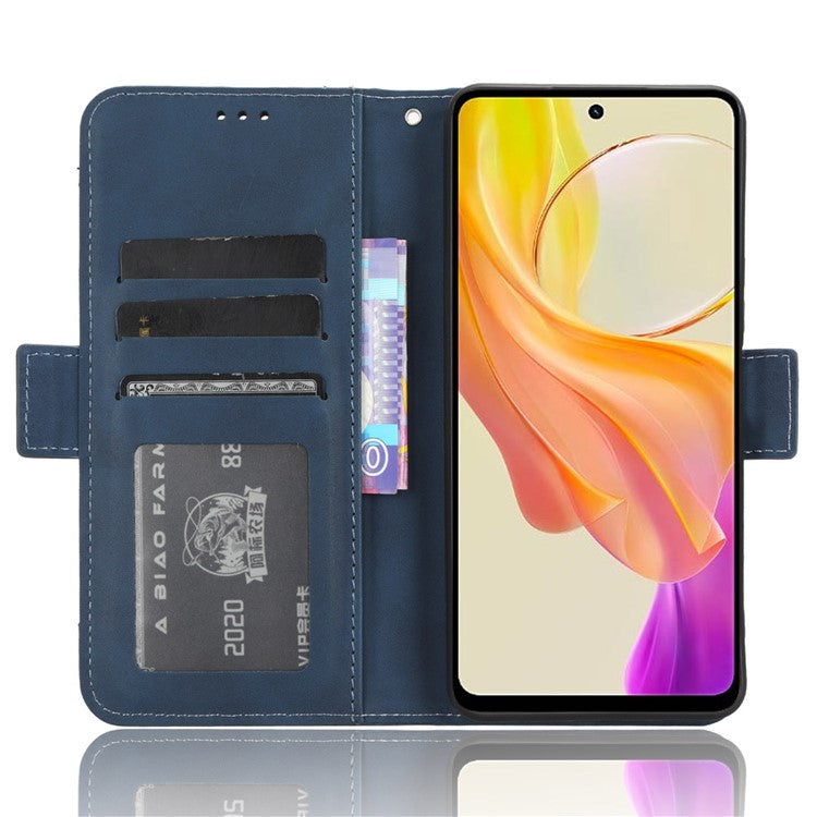 For vivo Y36 4G (Global) / Y36 5G (Global) / Y78 5G (China) / Y78m 5G / Y27 5G / Y27s 4G / Y77t 5G / Y78 5G Multiple Card Slots Leather Case - Blue