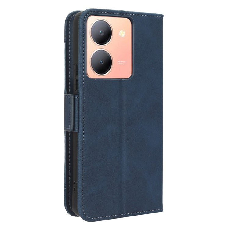 For vivo Y36 4G (Global) / Y36 5G (Global) / Y78 5G (China) / Y78m 5G / Y27 5G / Y27s 4G / Y77t 5G / Y78 5G Multiple Card Slots Leather Case - Blue