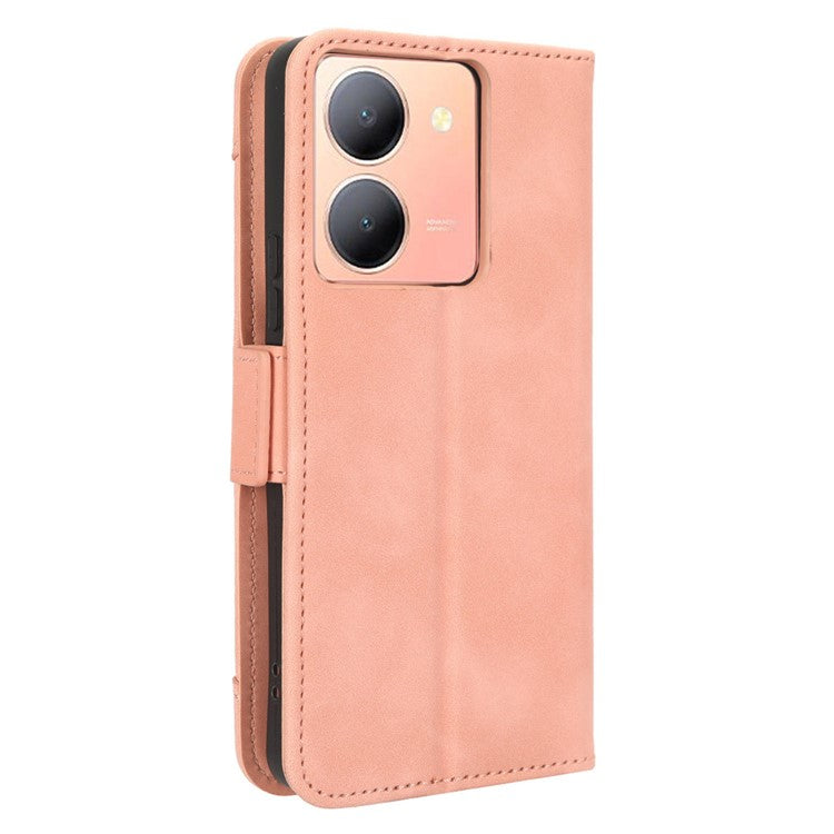 For vivo Y36 4G (Global) / Y36 5G (Global) / Y78 5G (China) / Y78m 5G / Y27 5G / Y27s 4G / Y77t 5G / Y78 5G Multiple Card Slots Leather Case - Pink