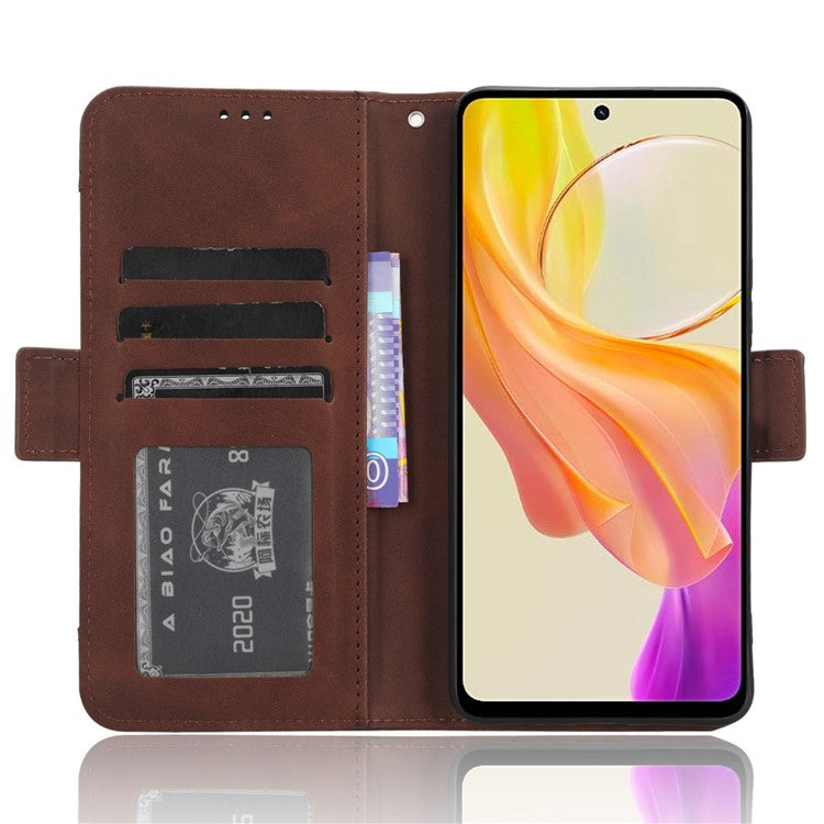 For vivo Y36 4G (Global) / Y36 5G (Global) / Y78 5G (China) / Y78m 5G / Y27 5G / Y27s 4G / Y77t 5G / Y78 5G Multiple Card Slots Leather Case - Brown