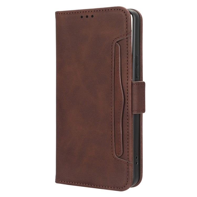 For vivo Y36 4G (Global) / Y36 5G (Global) / Y78 5G (China) / Y78m 5G / Y27 5G / Y27s 4G / Y77t 5G / Y78 5G Multiple Card Slots Leather Case - Brown