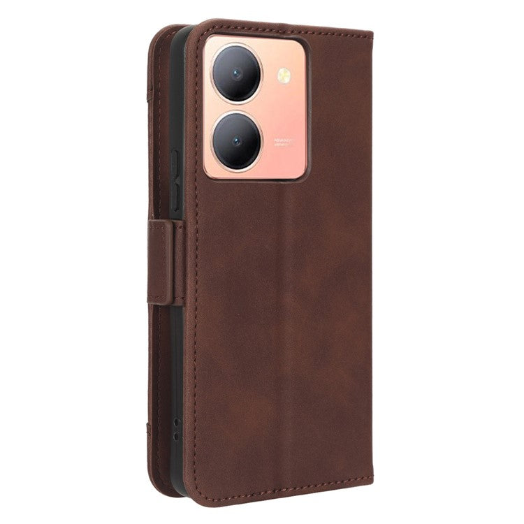 For vivo Y36 4G (Global) / Y36 5G (Global) / Y78 5G (China) / Y78m 5G / Y27 5G / Y27s 4G / Y77t 5G / Y78 5G Multiple Card Slots Leather Case - Brown