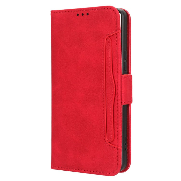 For vivo Y36 4G (Global) / Y36 5G (Global) / Y78 5G (China) / Y78m 5G / Y27 5G / Y27s 4G / Y77t 5G / Y78 5G Multiple Card Slots Leather Case - Red