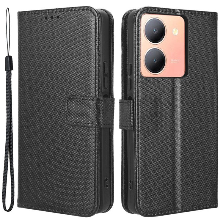 For vivo Y36 4G (Global) / Y36 5G (Global) / Y78 5G (China) / Y78m 5G / Y27 5G / Y27s 4G / Y77t 5G / Y78 5G Stand Wallet Leather Case - Black